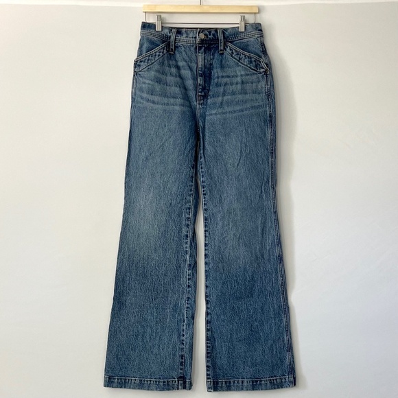 Madewell Denim - Women's Madewell 11 Inch High Rise Flare Denim Jeans - Mid-wash